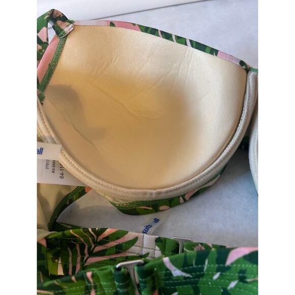 Swimsuits For All Pink Palm Leaf Bikini Set Underwire 2PC NWT Women's Size 12/14 - Picture 7 of 7